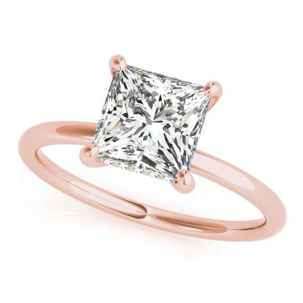 14K Rose Gold 5/8 ct tw Halo Diamond Engagement Ring
