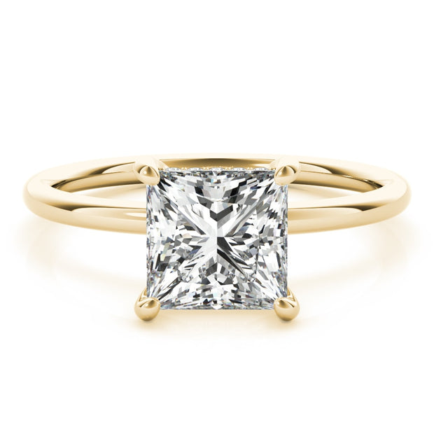 14K Yellow Gold 5/8 ct tw Halo Diamond Engagement Ring