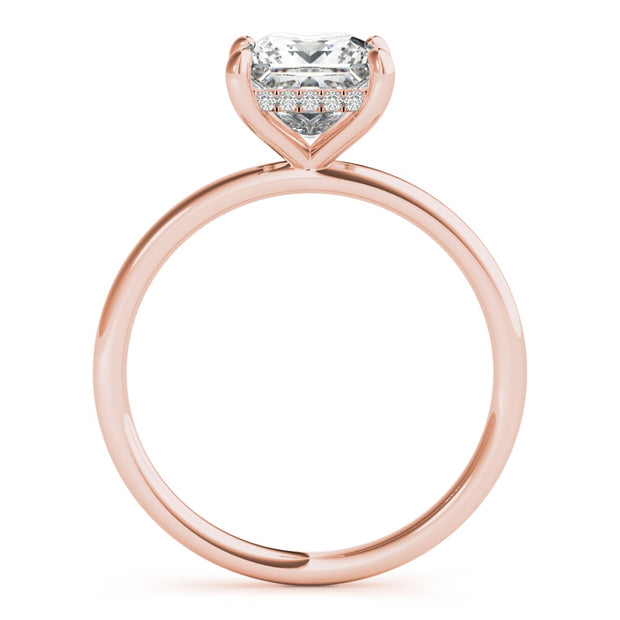 14K Rose Gold 5/8 ct tw Halo Diamond Engagement Ring
