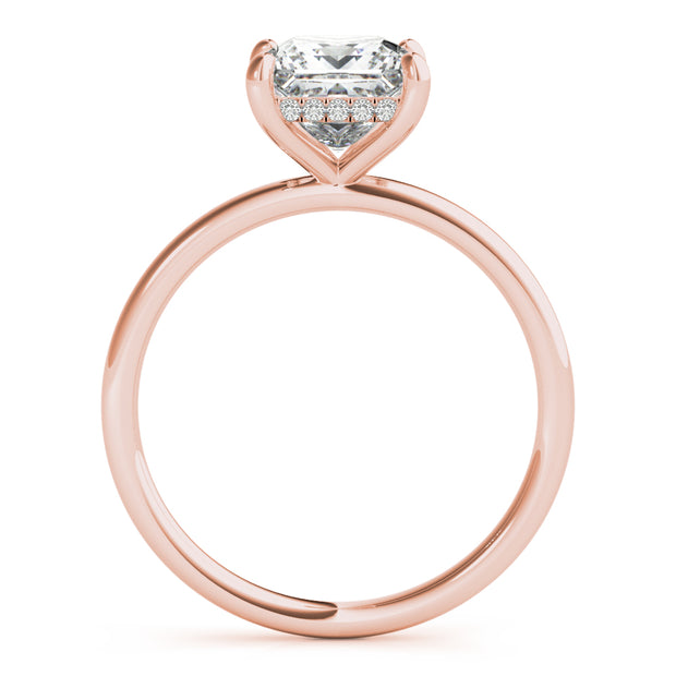 14K Rose Gold 5/8 ct tw Halo Diamond Engagement Ring