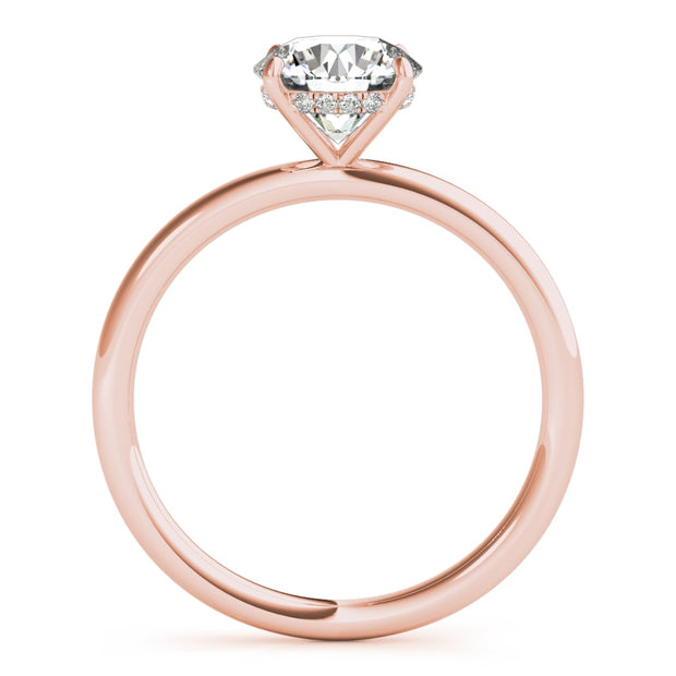 14K Rose Gold 1 ct tw Halo Diamond Engagement Ring