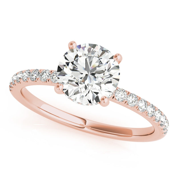 18K Rose Gold 1 1/4 ct tw Halo Diamond Engagement Ring