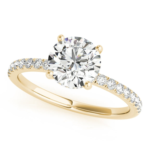 18K Yellow Gold 1 1/4 ct tw Halo Diamond Engagement Ring