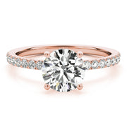 14K Rose Gold 1 1/4 ct tw Halo Diamond Engagement Ring