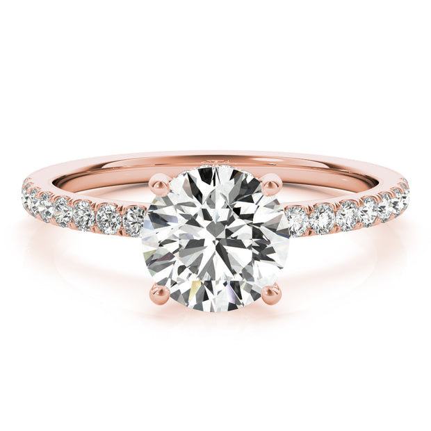 14K Rose Gold 1 1/4 ct tw Halo Diamond Engagement Ring