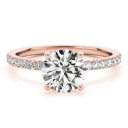 14K Rose Gold 1 1/4 ct tw Halo Diamond Engagement Ring