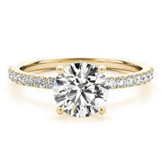 14K Yellow Gold 1 1/4 ct tw Halo Diamond Engagement Ring