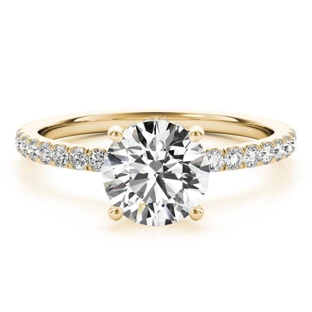 14K Yellow Gold 1 1/4 ct tw Halo Diamond Engagement Ring