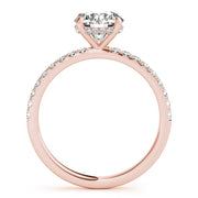 18K Rose Gold 1 1/4 ct tw Halo Diamond Engagement Ring