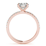 14K Rose Gold 1 1/4 ct tw Halo Diamond Engagement Ring