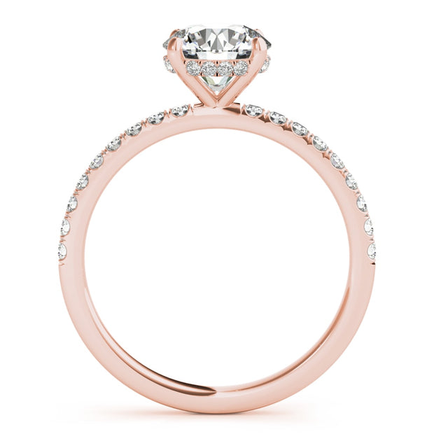 14K Rose Gold 1 1/4 ct tw Halo Diamond Engagement Ring