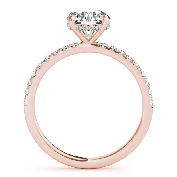 18K Rose Gold 1 1/4 ct tw Halo Diamond Engagement Ring