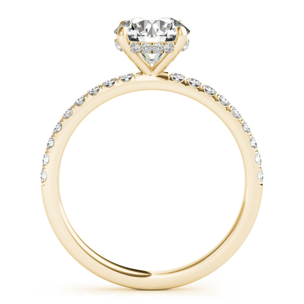 18K Yellow Gold 1 1/4 ct tw Halo Diamond Engagement Ring