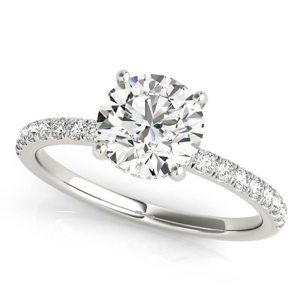 Round Diamond Halo Engagement Ring