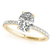 14K Yellow Gold Oval Diamond Engagement Ring with Halo