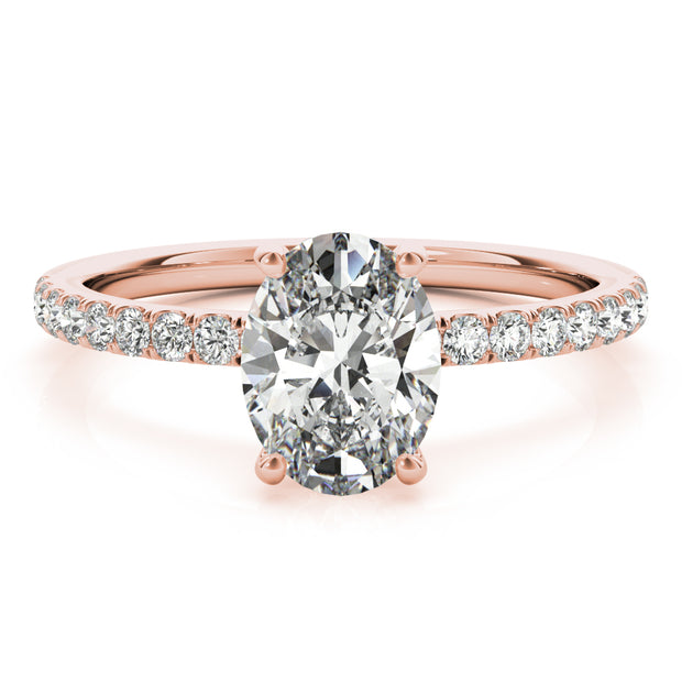 14K Rose Gold 1/3 ct tw Halo Diamond Engagement Ring