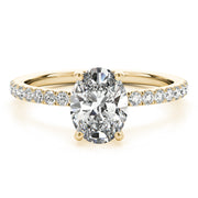 18K Yellow Gold 1/3 ct tw Halo Diamond Engagement Ring