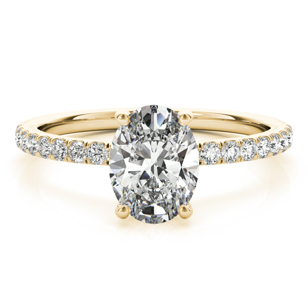 18K Yellow Gold 1/3 ct tw Halo Diamond Engagement Ring