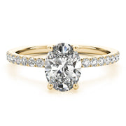 18K Yellow Gold 1/3 ct tw Halo Diamond Engagement Ring