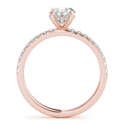 18K Rose Gold 1/3 ct tw Halo Diamond Engagement Ring