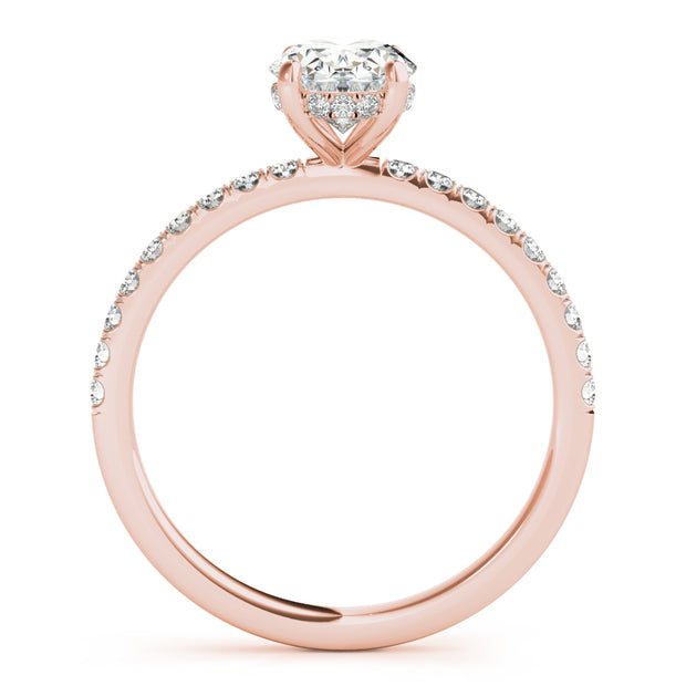 18K Rose Gold 1/3 ct tw Halo Diamond Engagement Ring