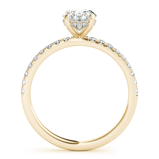 18K Yellow Gold 1/3 ct tw Halo Diamond Engagement Ring
