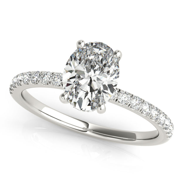 Oval Diamond Halo Engagement Ring