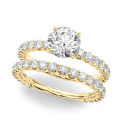 18K Yellow Gold 1 5/8 ct tw Single Row Diamond Engagement Ring