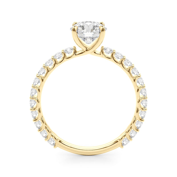18K Yellow Gold 1 5/8 ct tw Single Row Diamond Engagement Ring