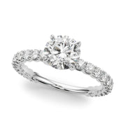 1 Carat Round Diamond Single Row Engagement Ring