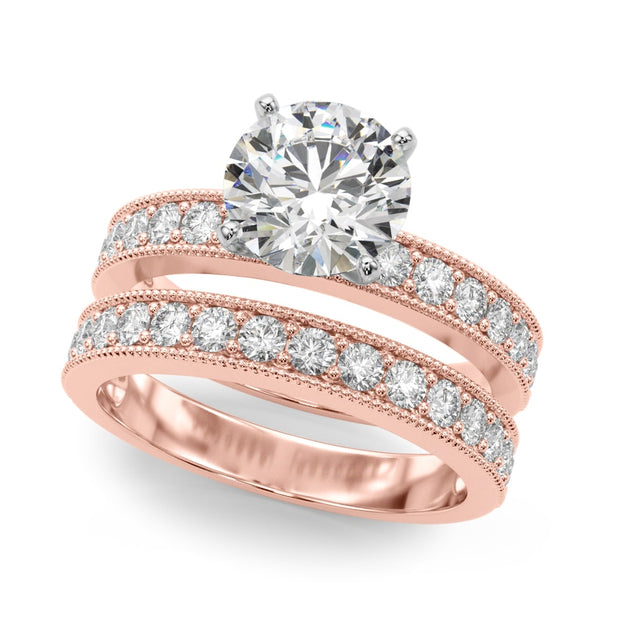 14K Rose Gold 1/5 ct tw Single Row Diamond Engagement Ring