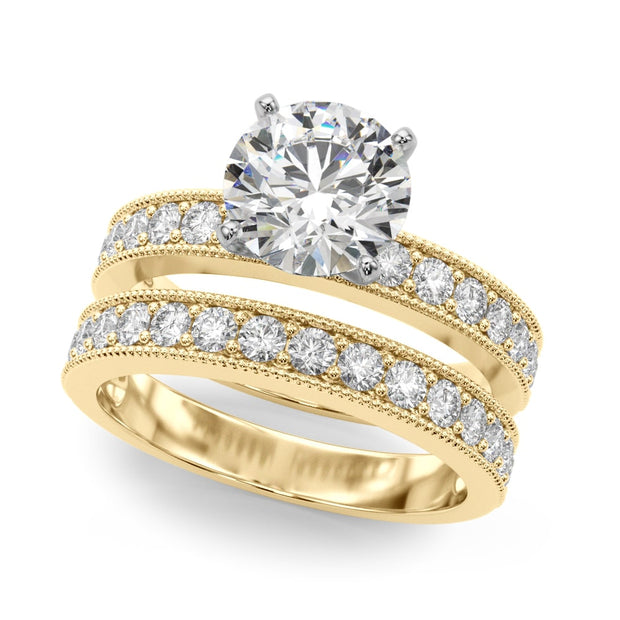 18K Yellow Gold 1/5 ct tw Single Row Diamond Engagement Ring