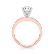 14K Rose Gold 1/5 ct tw Single Row Diamond Engagement Ring