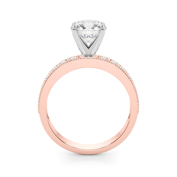 14K Rose Gold 1/5 ct tw Single Row Diamond Engagement Ring