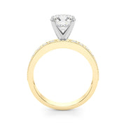 14K Yellow Gold 1/5 ct tw Single Row Diamond Engagement Ring