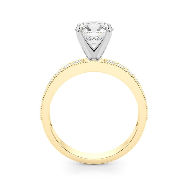 14K Yellow Gold 1/5 ct tw Single Row Diamond Engagement Ring