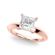 18K Rose Gold Diamond Solitaire Engagement Ring