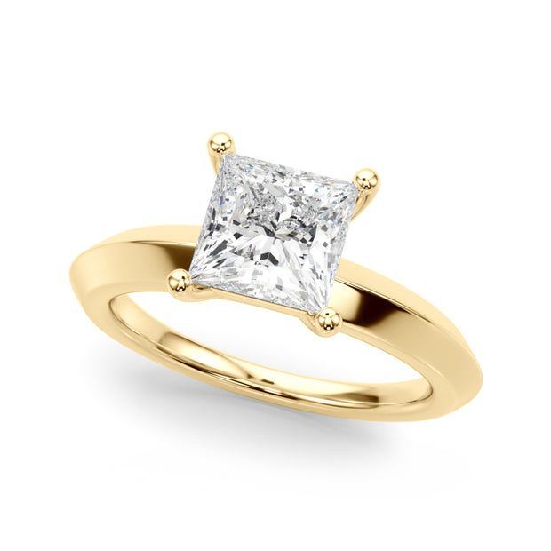 18K Yellow Gold Diamond Solitaire Engagement Ring