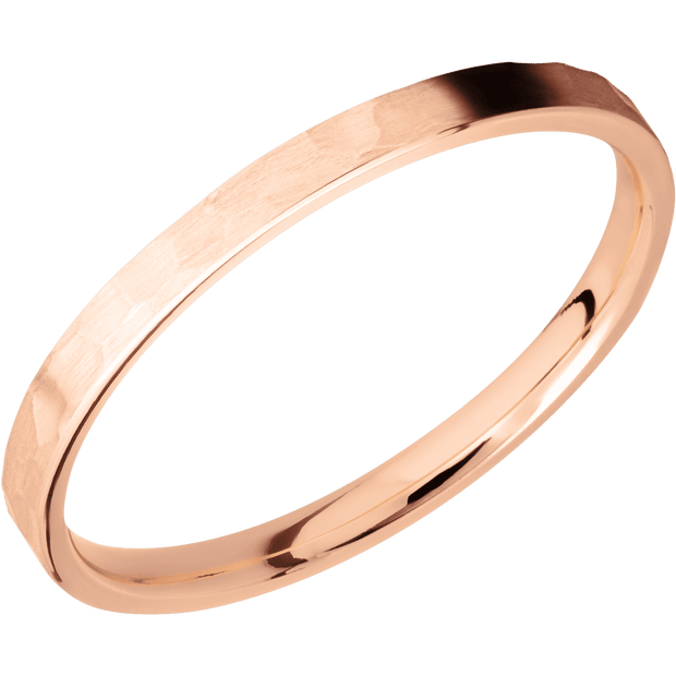 14K Rose Gold with Hammer Finish