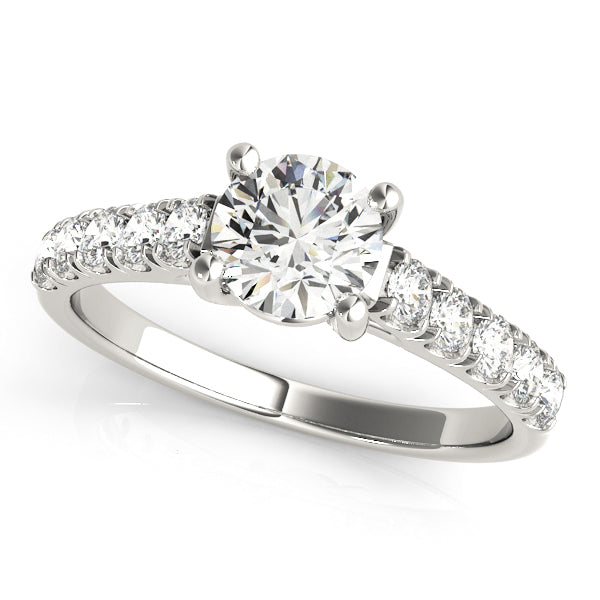 Single Row Diamond Engagement Ring