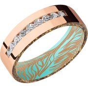 14K Rose Gold + Polish Finish + Robins Egg Blue