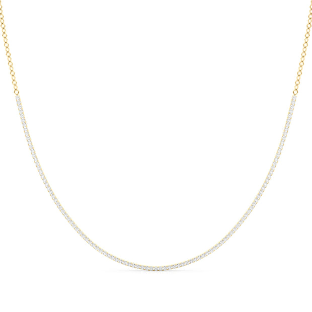 14K Yellow Gold Diamond Cluster Necklace