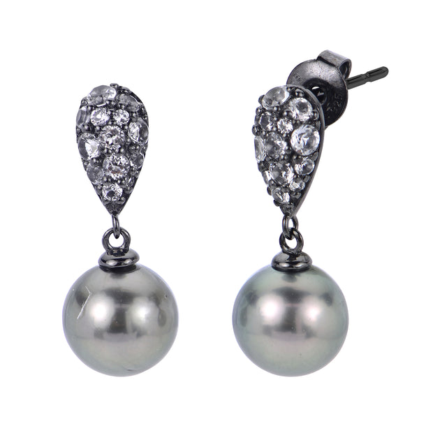 Sterling Silver Tahitian Pearl Earring