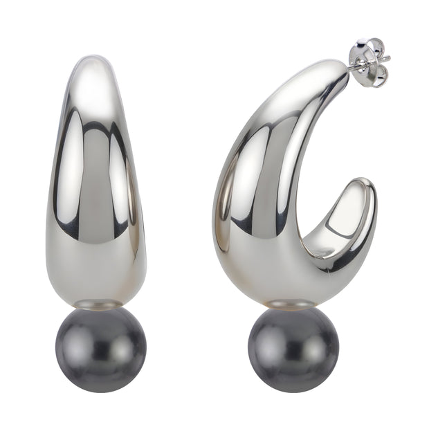 Sterling Silver Tahitian Pearl Earring