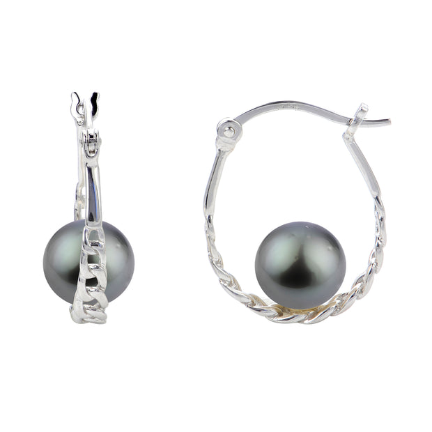 Sterling Silver Tahitian Pearl Earring