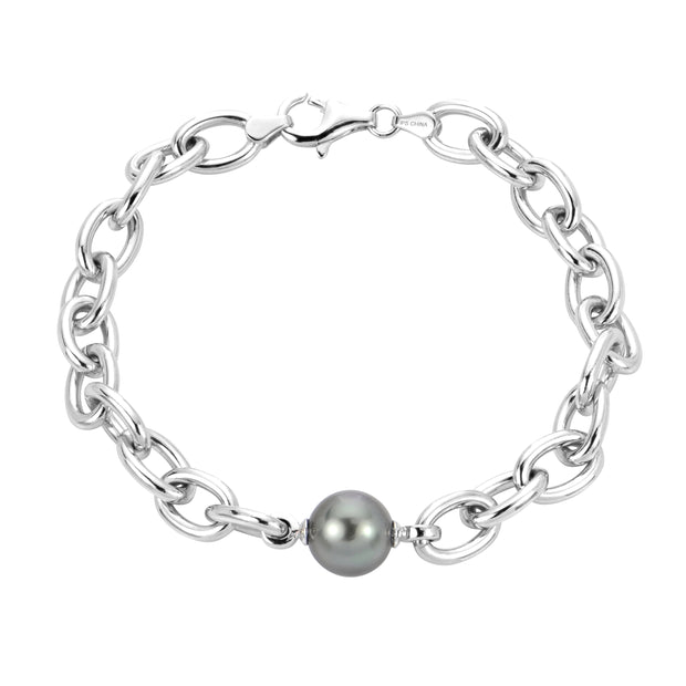 Sterling Silver Tahitian Pearl Bracelet