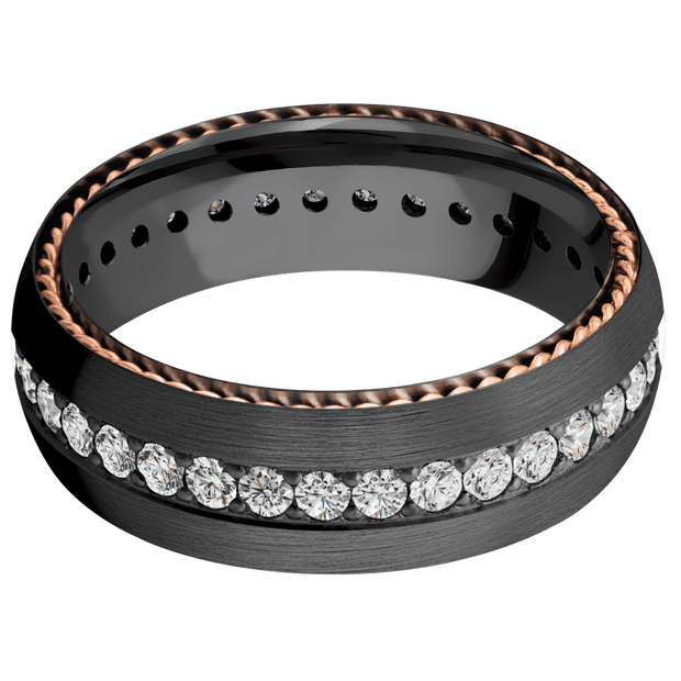 Zirconium with Satin Finish and 14K Rose Gold Inlay