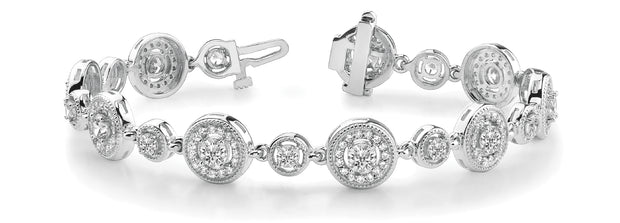 14K White Gold Vintage Diamond Bracelet