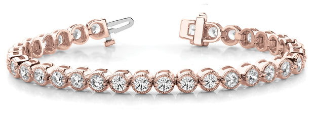 14K Rose Gold 1 ct tw Vintage Diamond Bracelet
