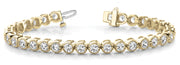 14K Yellow Gold Vintage Diamond Line Bracelet
